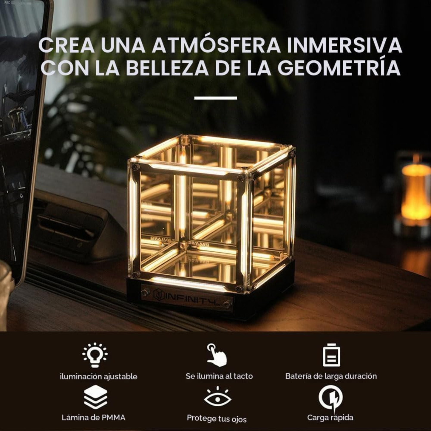 Lámpara Hipercubo LED 4D